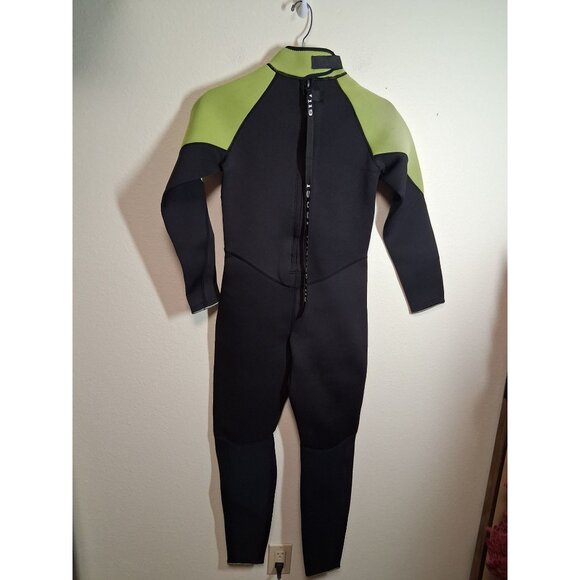 ISOSI WetSuit Diving Beach Summer Ocean Water Black/Green Unisex Child Sz 12 AL2 - Picture 4 of 5